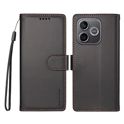 BETOPNICE für Honor 500 Smart 5G / Honor 600 Lite 5G 006 Hülle mit RFID-Schutz, Brieftasche, Ständer, Ledertasche mit Handschlaufe - Schwarz