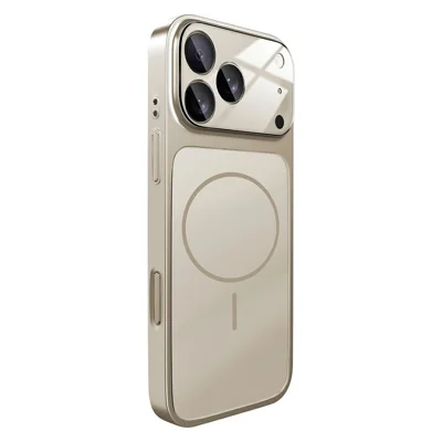 Groothandel voor iPhone 18 Pro Max / 17 Pro Max Magnetische Hoes PC-telefoonhoes met AG Corning Glass Lensfolie - Titanium Grijs