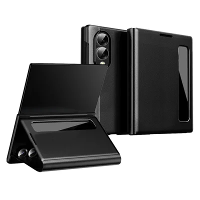 For Samsung Galaxy Z Fold8 Case Smart View Window Leather Phone Cover - Black
