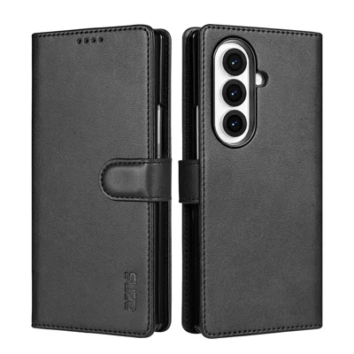 AZNS til Samsung Galaxy Z Fold8 Ultra Case PU-læder Wallet telefonbeskytning - Sort