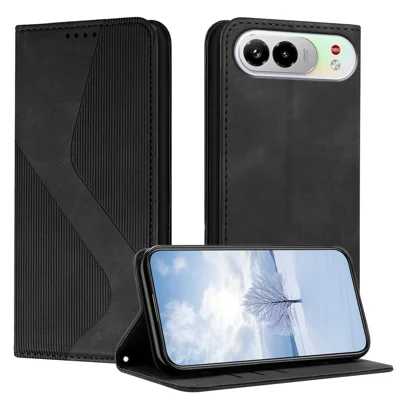 Obudowa skórzana z funkcją portfela i podstawką do ZTE nubia Air Pro 5G, wyczuwalna faktura skóry, kolor czarny