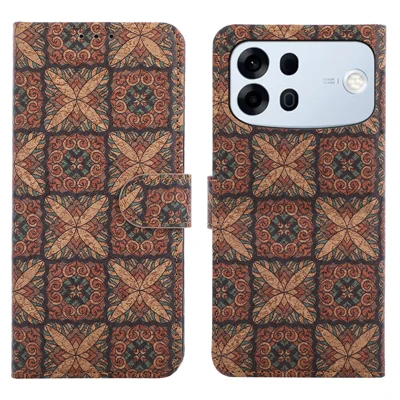 Futerał skórzany z portfelem dla Oppo A7 Pro Max 5G, styl boho, pokrowiec TPU PU z podstawką - Serc