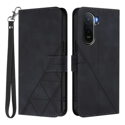  Custodia in Pelle per Xiaomi Redmi A7 Pro 4G (171,56 mm) / Xiaomi Redmi A7 Pro 5G / Xiaomi Poco C85x 5G / Xiaomi Poco C81 4G con Portamonete, Supporto e Tracolla a Mano - Nero