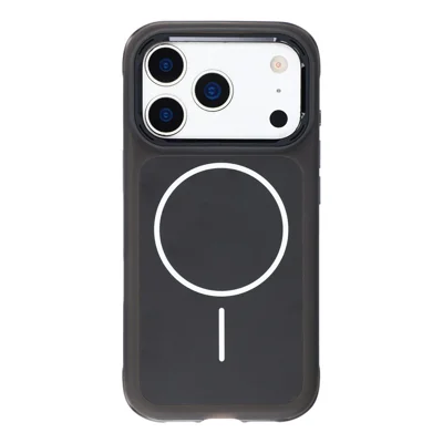 For iPhone 18 Pro / 17 Pro Magnetic Case TPU + Acrylic Frosted Back Airbag Shockproof Phone Cover with AI Camera Button - Black