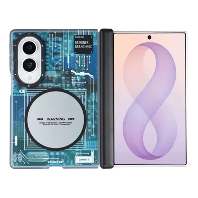 YOUNGKIT Technology Serie für Samsung Galaxy Z Fold8 Magnetische Hülle Hart-PC IMD Handyhülle - Grau