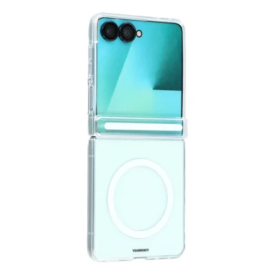 YOUNGKIT Für Samsung Galaxy Z Flip8 Magnetische Hülle PC-Handycover mit Scharnier-/Frontrahmen - Transparent