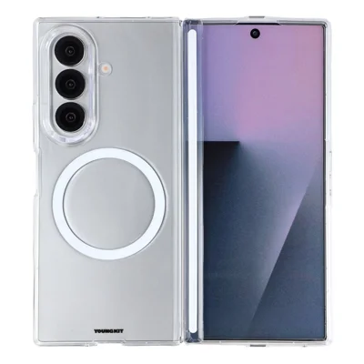 YOUNGKIT Für Samsung Galaxy Z Fold8 Ultra / Z Fold7 5G Magnetische Hülle PC-Handyhülle mit Scharnier / Vorderer Rahmen – Transparent