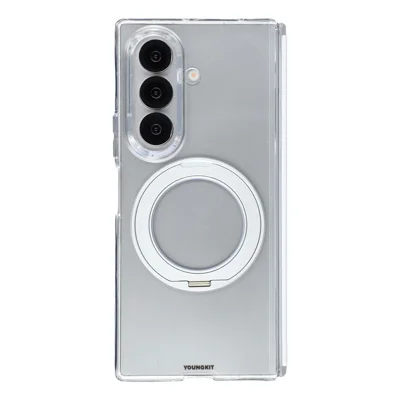 YOUNGKIT Für Samsung Galaxy Z Fold8 Ultra / Z Fold7 5G Magnetische Hülle PC-Handyhülle mit Drehständer – Transparent
