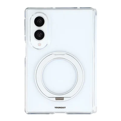YOUNGKIT Für Samsung Galaxy Z Fold8 Magnetische Hülle PC-Handyhülle mit Drehständer - Transparent