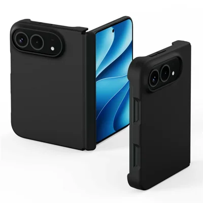 DUX DUCIS Piel Serie voor iPhone Fold Magnetische Hoes van Vloeibaar Silicone Stootbestendige Hoes met Scharnierbescherming - Zwart