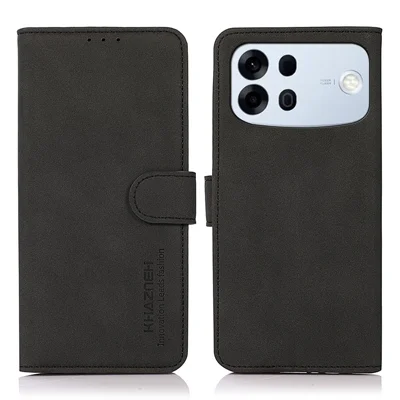 KHAZNEH Etui na Oppo A7 Pro Max 5G Antywypadkowe Etui Portfelowe z Skóry PU z Funkcją Stojaka - Czarny