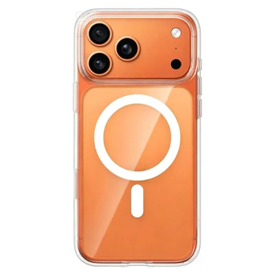 For iPhone 18 Pro / 17 Pro Magnetic Case Clear Acrylic + TPU Anti-Yellow Phone Protective Cover - Transparent