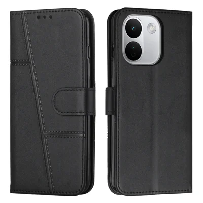 For Xiaomi Redmi Note 17 Pro Max 5G / Note 17 Pro+ 5G Leather Phone Case  Foldable Stand Wallet Flip Cover with Strap - Black