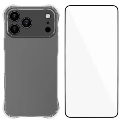 WANLONFENG voor iPhone 18 Pro WL-serie hoes 2,0 mm TPU telefoonhoes met gehard glasfolie - Transparant