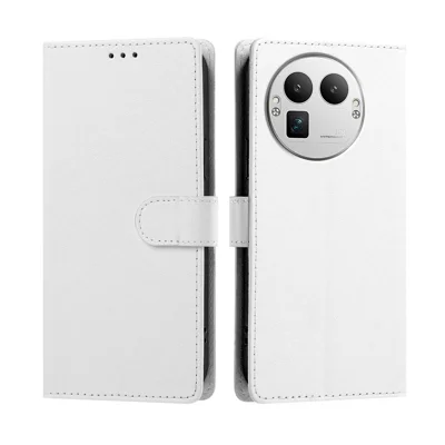  For Realme GT 8 Pro 5G Case Silk Texture PU Leather Wallet Flip Stand Phone Cover with Wrist Strap - White