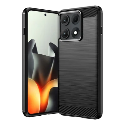 Für Motorola Edge 70 Max 5G / Lenovo Legion Y70 (2026) TPU-Hülle Schutzhülle mit Carbon-Optik Gebürstet – Schwarz