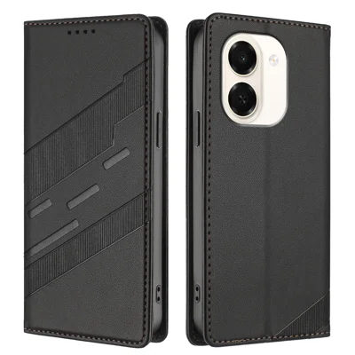  For Honor Play 80 Plus 5G / Honor X7e 4G Case 009 Punk Style Imprinted Wallet Stand Folio Flip Leather Cover - Black