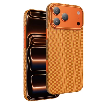 KEEPHONE ANKORA ARAMID Series for iPhone 18 Pro / 17 Pro Magnetic Case 1500D Aramid Fiber Ultra-Slim Phone Cover - Coral Orange
