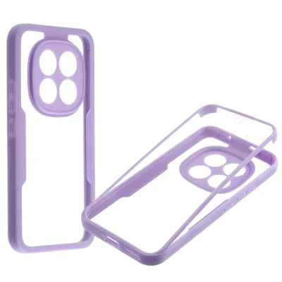 Für Xiaomi Redmi Note 15 Pro 4G (Global) Hülle aus Acryl + TPU, transparente Handyhülle mit PET-Bildschirmschutzfolie – Lila