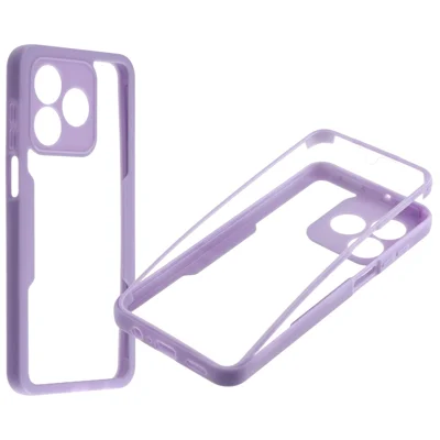 Cover per Honor X5c Plus 4G / X5c 4G in acrilico + TPU trasparente con pellicola protettiva PET - Viola