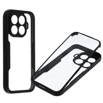 Cover per Xiaomi 17T in Acrilico + TPU Trasparente con Pellicola Protettiva in PET - Nero