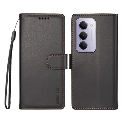 BETOPNICE para Xiaomi Redmi 15 4G (169 mm) / Xiaomi Redmi 15 5G (Global) (169 mm) 006 Capa Carteira com Proteção RFID, Capa em Pele com Suporte e Alça de Pulso - Preto