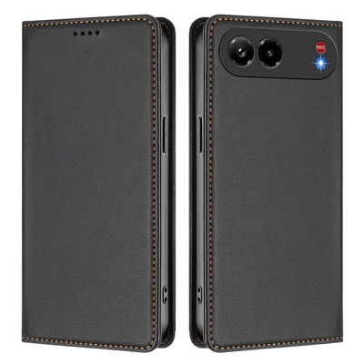 Etui portfelikowe z magnesem i blokadą RFID dla ZTE nubia Air Pro 5G, czarne etui z funkcją podpórki