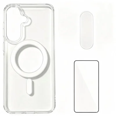  WANLONFENG for Samsung Galaxy A17 5G / Galaxy A26 5G / Galaxy A17 4G YKL Series Magnetic Case Acrylic TPU Phone Cover with Screen Protector and Lens Protector - Transparent
