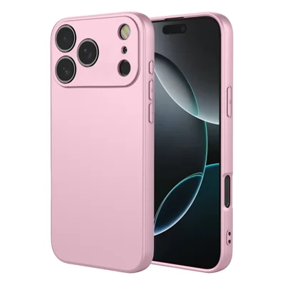 Voor iPhone 18 Pro / 17 Pro Case met Gevoel van Vloeibaar Silicone Zachte TPU Beschermmende Hoes - Roze