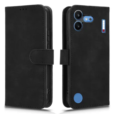 For Nothing Phone (4b) Leather Case Skin Feel Anti Drop Wallet Stand Flip Phone Cover - Black