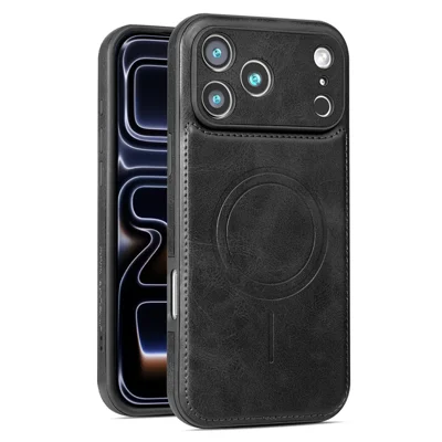 JINDUKA J32 pour iPhone 18 Pro Max / 17 Pro Max étui magnétique en cuir PU + PC + TPU - Noir