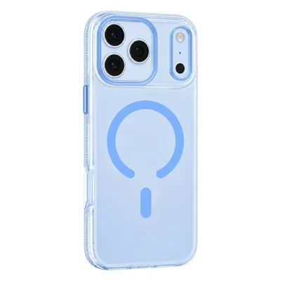 MUTURAL pour iPhone 18 Pro / 17 Pro Coque Compatible avec MagSafe PC + TPU Coque Dégradé - Bleu Bébé