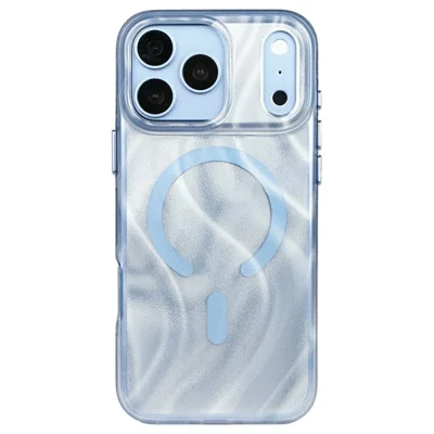 MUTURAL pour iPhone 18 Pro / 17 Pro Étui Magnétique avec Texture Brillante Coque Antichute en TPU + PC - Bleu
