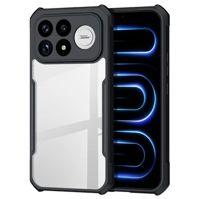 XUNDD per Xiaomi Poco F9 Pro 5G / Redmi K100 Pro 5G Custodia Antiurto TPU + Acrilico Trasparente con Copertura Posteriore - Nero