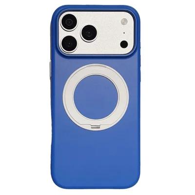 For iPhone 18 Pro / 17 Pro Case Magnetisk Roterbar Stand Soft TPU Bevægelsesvenlig Telefonbeskyttelse - Mørkeblå