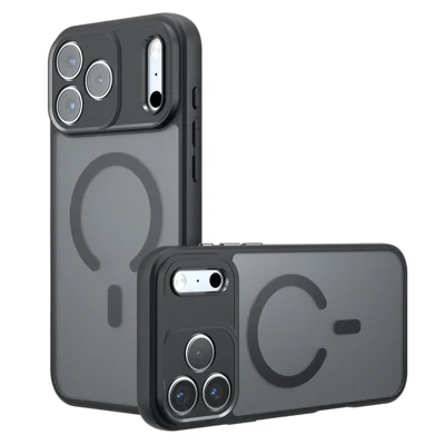 For iPhone 18 Pro / 17 Pro Case Kompatibel med MagSafe TPU + PC Hybrid Matt Overtræk til Telefon - Sort