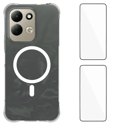 WANLONFENG för Xiaomi Redmi 17 5G / Xiaomi Redmi 17 4G WL1 Series 2,0 mm Magnetisk Skåll Transparent TPU Telefonbakomslag med 2 st Skärmskydd - Transparent