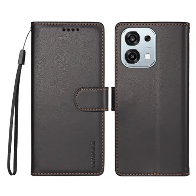  BETOPNICE for Oppo A6 Pro 4G / Oppo F31 5G / Oppo A6 5G (China) / Oppo A6 Pro 5G 006 Case RFID Blocking Wallet Stand Leather Phone Cover with Wrist Strap - Black