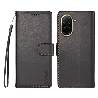  BETOPNICE for Xiaomi Redmi A5 NFC (EU) (173.45mm) 006 Case RFID Blocking Wallet Stand Leather Phone Cover with Wrist Strap - Black