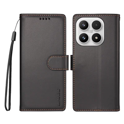 BETOPNICE pour Xiaomi 17 006 Étui Portefeuille Bloquant les RFID Support Housse en Cuir avec Sangle de Poignet - Noir
