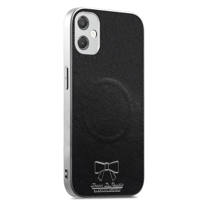 For Samsung Galaxy A08 4G / A07 5G Magnetic Case Bow Pattern PU Leather + TPU + PC Shockproof Phone Cover - Black