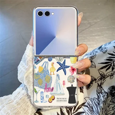 For Samsung Galaxy Z Flip7 5G Case Marine Life Pattern Slim Anti-Scratch Hard PC Back Cover - B276