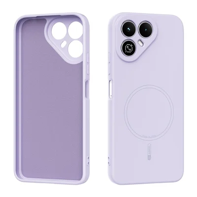 ABEEL Magnetic Case For TECNO Pova 8 5G Skin Touch Liquid Silicone Phone Back Cover - Purple