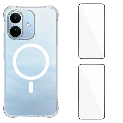  WANLONFENG til Xiaomi Redmi Note 17 Pro 5G WL1 Series 2,0 mm Magnetisk Skærm Klar TPU Telefon Bagdæksel med 2 stk. Skærmfilm - Transparent