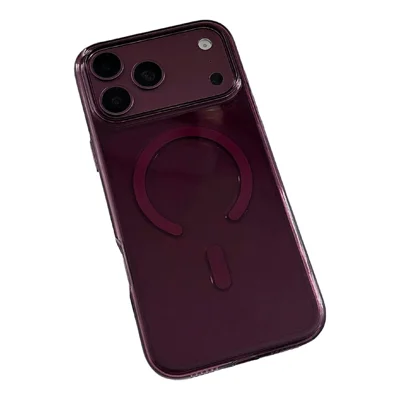 For iPhone 18 Pro Max / 17 Pro Max Case Compatible with MagSafe High Transparency 2.0mm PC Phone Cover with Metal Button Covers - Purple
