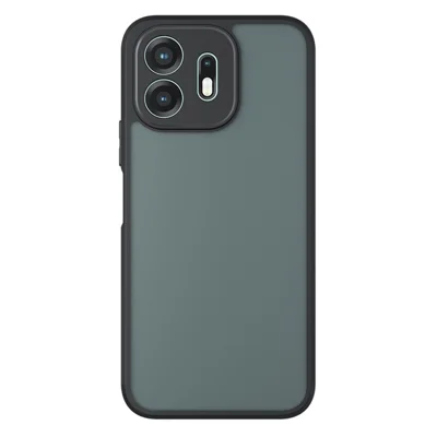For OnePlus N6 4G Case Skin-Touch TPU + PC Matte Phone Back Cover - Transparent Black