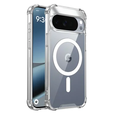 Clear Magnetic Case for Google Pixel 11 Pro XL Airbag Shockproof 2.0mm TPU + PC Phone Cover - Transparent