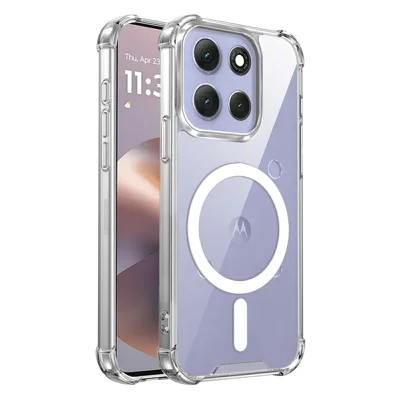 Transparente magnetische Hülle für Motorola Edge 70 Fusion 5G / 70 Fusion+ 5G / 70 Pro 5G / 70 Pro+ 5G, Airbag stoßfest, 2,0 mm TPU + PC Handy-Schutz - Transparent