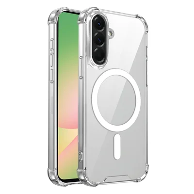 Coque transparente magnétique pour Samsung Galaxy S26+ avec amortisseur d'air 2,0 mm, coque de protection en TPU + PC - Transparent