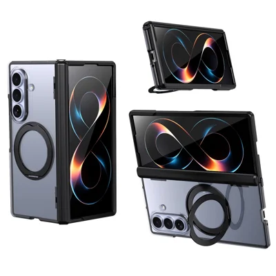For Samsung Galaxy Z Fold8 Ultra Case Magnetic Kickstand Auto Rebound Hinge Shockproof PC + TPU Phone Cover - Sort